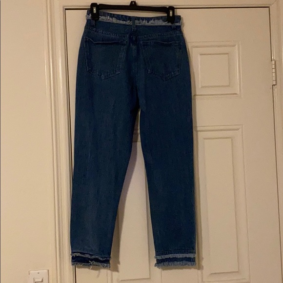k/lab Frayed Mid-Rise Crop Jeans - Picture 3 of 6